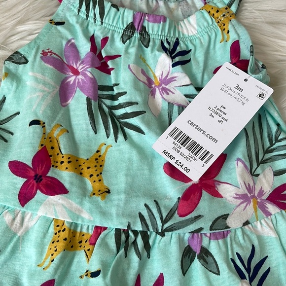 NWT! Baby girl 2 piece tropical safari outfit 3m - Picture 2 of 2